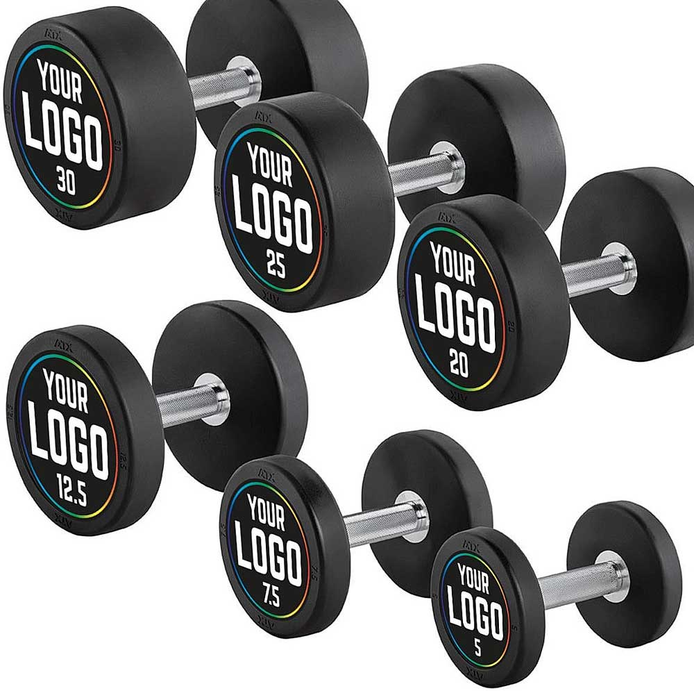 Bild von PRO-Style – Rubber Dumbbells - mit Ihrem individuellen Logo - 2,5 – 60 kg / 2,5 kg Steigerung