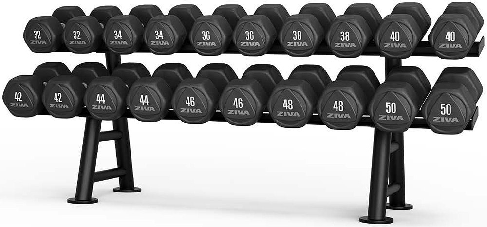 Bild von ZIVA ST 2-TIER, 10-PAIR HEXAGON DUMBBELL RACK - 2025